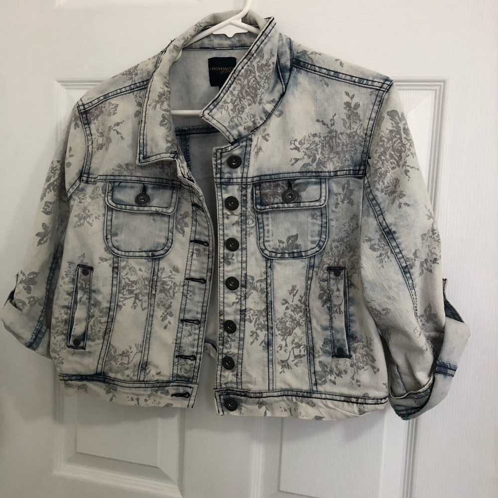 A floral print Jean jacket
